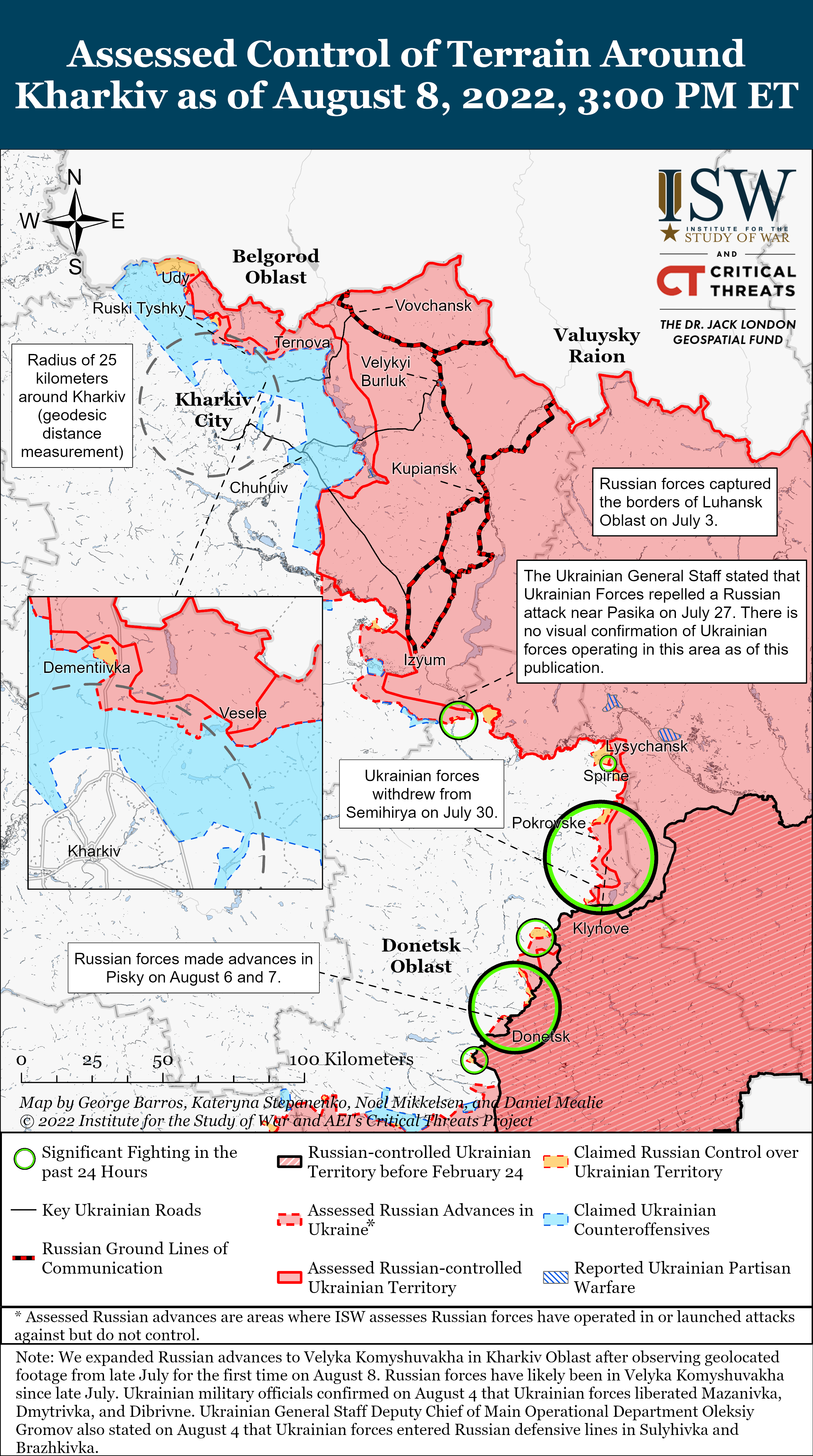Wie ist der aktuelle Stand (08.08.22) der russischen Truppen in der Ukraine?